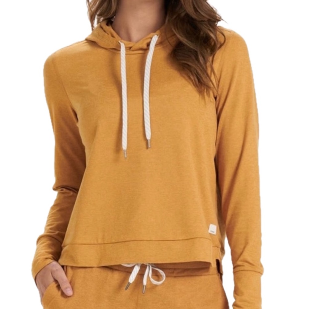 Vuori Halo Essential Hoodie DreamKnit Pullover Flax Heather